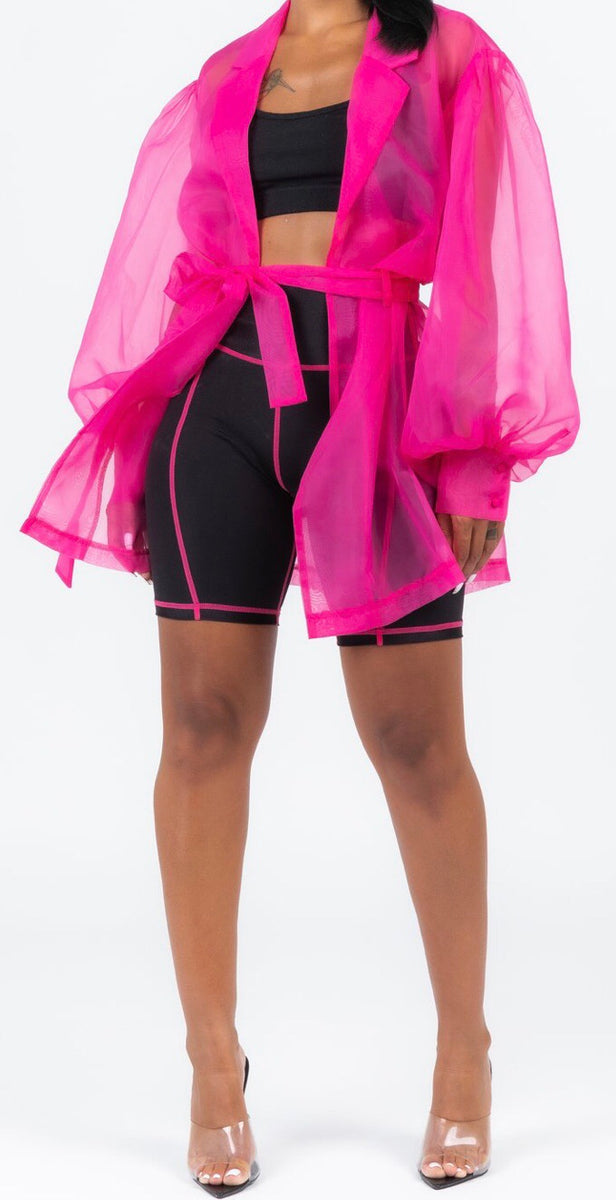 Pink on sale organza jacket