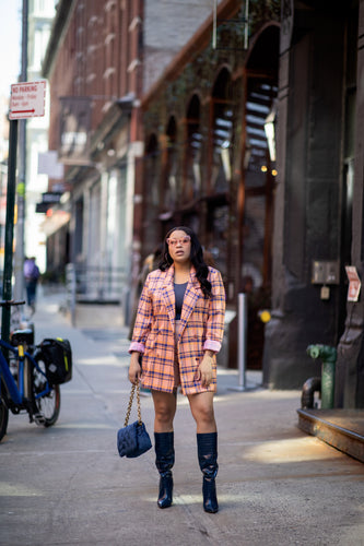 Orange Plaid Blazer