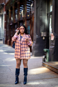 Orange Plaid Blazer