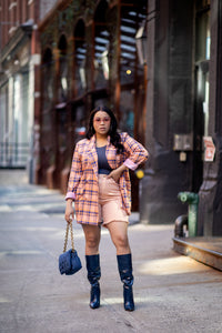 Orange Plaid Blazer