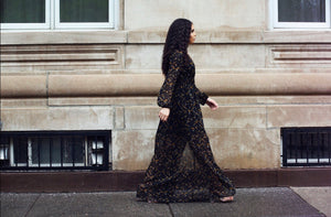 Black Floral Maxi Dress